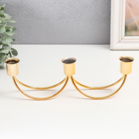 Summary Metal for 3 candles "swing" gold 8x4x26 cm-1