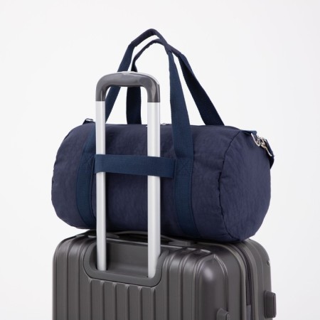 Sports bag with lightning, external pocket, suitcase holder, blue color-3