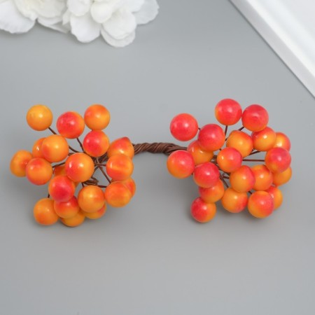 Decor for creativity "Berries" length 1.2 cm, red-yellow