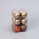 Set of balls plastic D-6 cm, 12 pcs "Geneva" brown