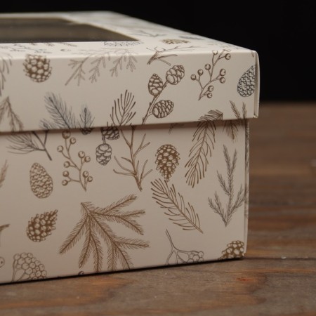The box is folding, the lid is, with the window "Merry Christmas" 30 x 20 x 9 cm-2