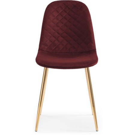 Stol on a metal frame DABL Metal/velor, gold/burgundy 45x51x86 cm-1