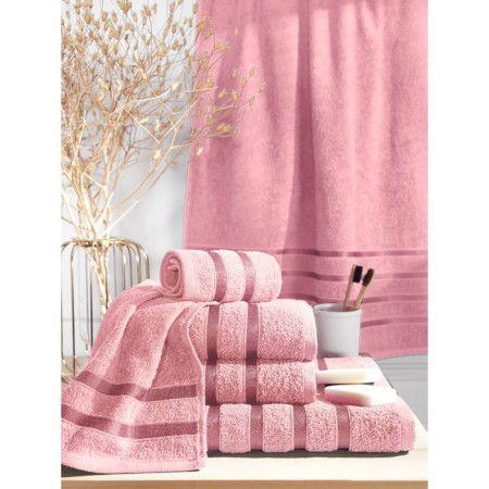 A set of terry towels Pink, size 30x50 cm, 50x90 cm, 70x140 cm, pink-6