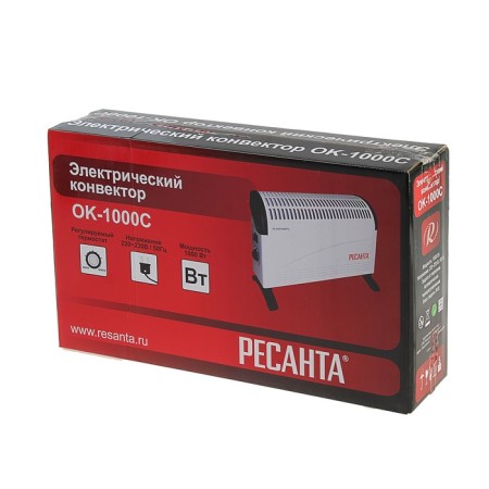 Resanta heater OK-100s, convector, 1000 watts, 10 m², Stich, White-2