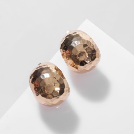 Earrings Metal "Discus-Shar" sphere, color gold