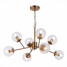 Suspended EVOLUCE lamp. Sle220803-08. Andria. 8x40 watts, E14, 74x74x52 cm, brass color