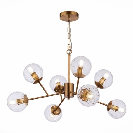 Suspended EVOLUCE lamp. Sle220803-08. Andria. 8x40 watts, E14, 74x74x52 cm, brass color