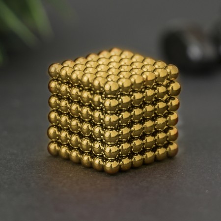 Antistress Magnet "Neokub" 216 balls d = 0.3 cm (gold)