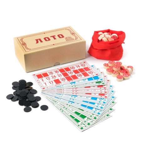Russian lotto, board game "Gift", 18 x 10 cm, 20 chips-1