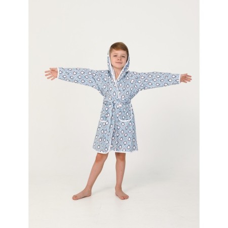 Children's robe with a hood, height 128 cm-2