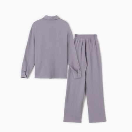 Пижама женская (рубашка и брюки) KAFTAN "Basic" размер 48-50, цвет серый-3