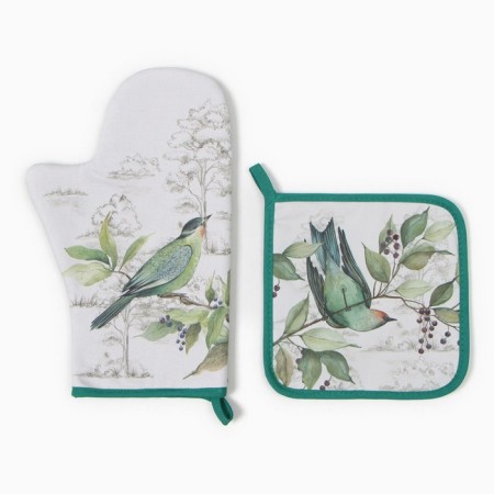 Set of kitchen. Ethel "birds" mittens-seizure 20x28cm, 19x19cm sever-1