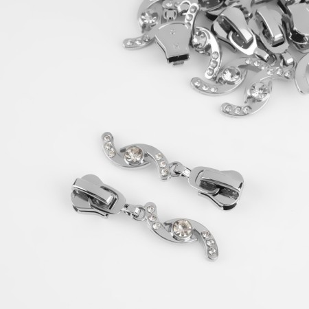 Automatic castle for lightning "Tractor", No. 5, decorative, 10 pcs, Nickel color-1