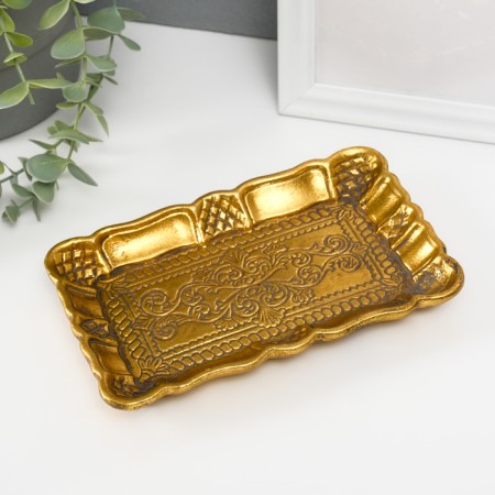 Standing interior polystone "Baroque" gold 18x11x2 cm