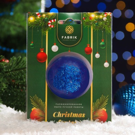 Handmade soap "New Year" perfumed, blue, 50 g