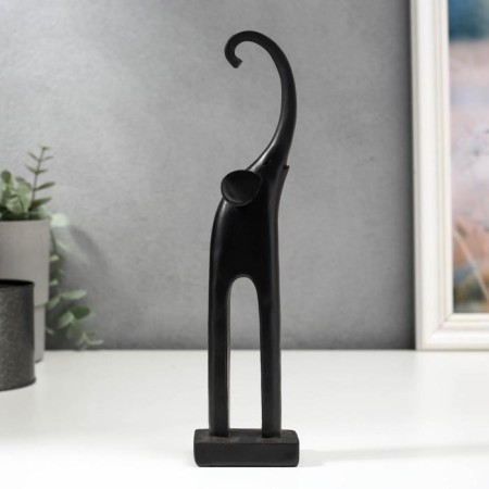 Souvenir Polystone "Black Elephant with Long legs" 24.3x5.7x4 cm