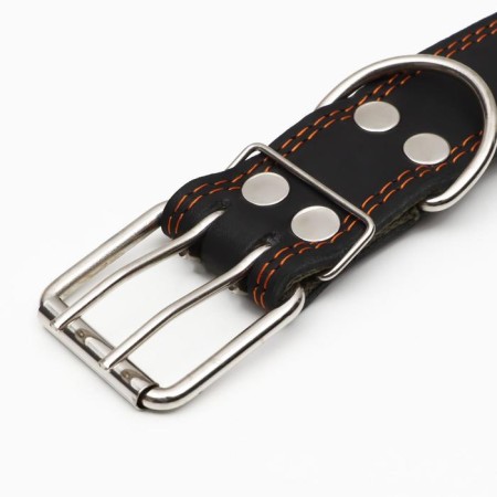 Collar combined leather/tarpaulin, 83 x 4.5 cm, Osh 50-70 cm, black-3