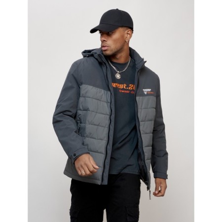 Male spring jacket, size 58, dark gray color-11