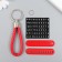 Keychain metal to the leatherette "strap with a license plate" red 12.5x4 cm