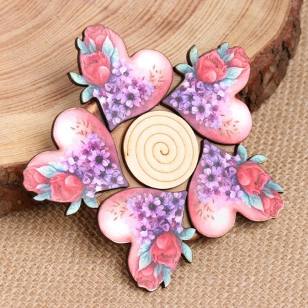 Hot "heart from flowers", 12 cm, juniper