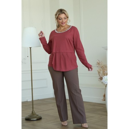Female blouse, size 54, burgundy color-8