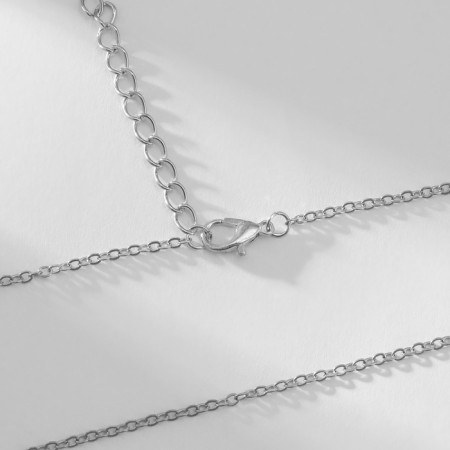 Set 2 objects: earrings, pendant "drop", color silver, 40 cm-2