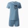 Homemade set (T -shirt, shorts), blue color, size 44
