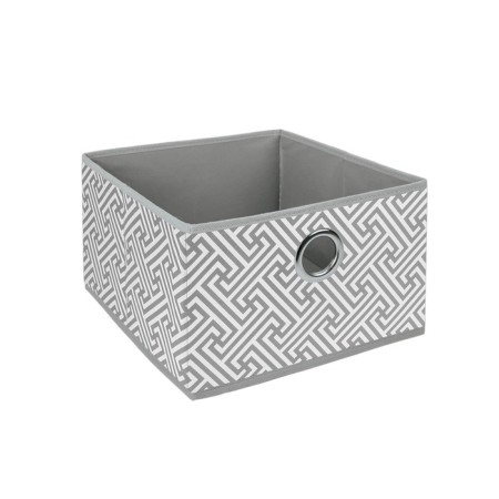 Storage box "Ornament", 28x28x18 cm, gray