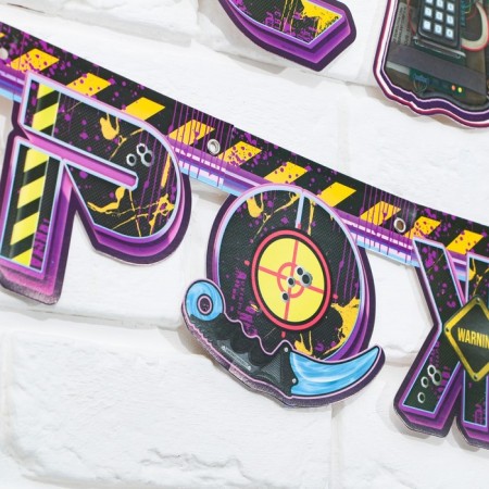 Garland "Happy Birthday Hero", length 250 cm-4