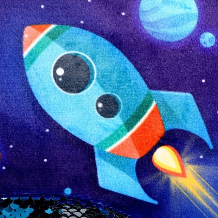 Baby backpack for a boy with sequins "Rocket in Cosmos", 23 × 28cm-3