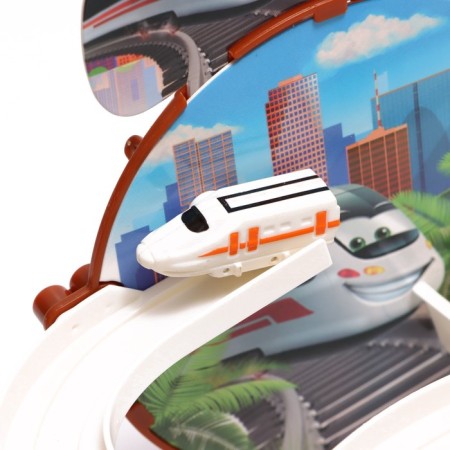 Magnetic track "Funny slides" Trains ", light and sound, works from batteries-2
