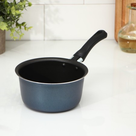 Bucket, 900 ml, plastic handle, anti -stick coating, blue color