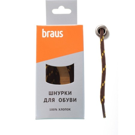 Braus laces, tracking, brown-yellow, 120 cm