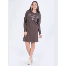 Women's tunic with a long sleeve Airport, size 44, brown color