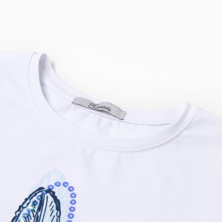 Футболка для девочки, цвет белый, рост 110-1