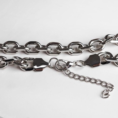 Necklace "Golden chain" braid, silver color, 45 cm-2