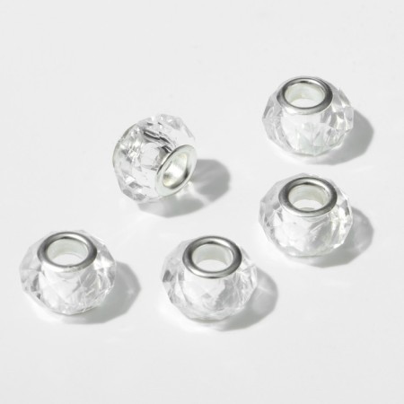 Bead "Crystalik", white color in silver