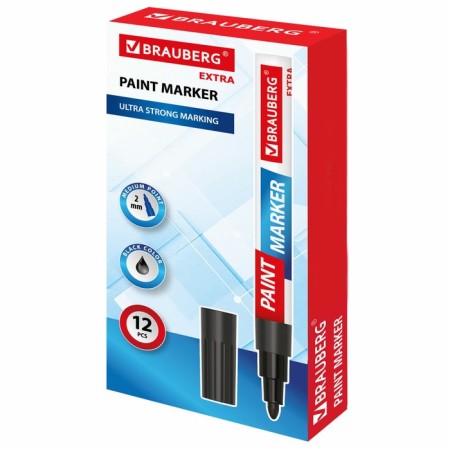Markker-color (lacquer) 2.0 Brauberg Extra, reinforced nitro-base, alum, black 151968-12