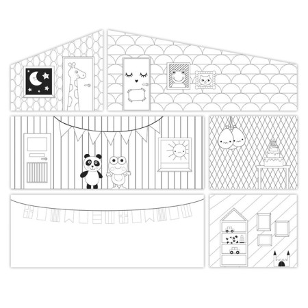 Game set of accessories for the puppet house "Creative wallpaper"