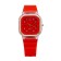Women's watch, 4.1 x 4.1 cm, silicone strap, red