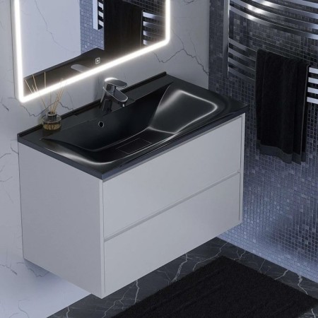 Snow -out sink Uperwood Elen, 75 cm, with a decorative lid, black metal