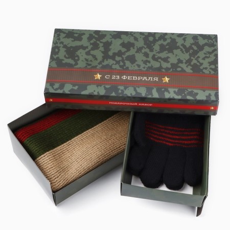 Gift set "February 23": scarf, gloves-1