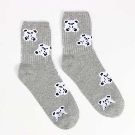 Women's socks "bears", gray color, size 23-25-1
