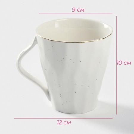 Porcelain shade Mug "Milky Way", 300 ml, white color in specking-2