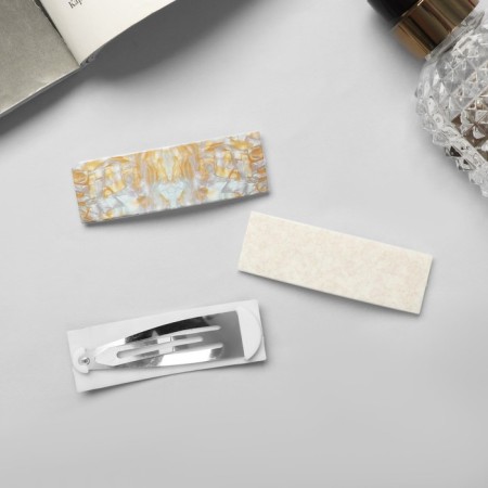 Invisibility for hair "Difda" (set 3 pcs) 7 cm, marble mix-2