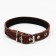 Leather collar on synthetic winterizer, 45 x 2 cm, Osh 25-35 cm, brown
