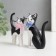 Souvenir Polystone "cats with bows" set 2 pcs 9.3x7x3.7 10x6.5x3 cm