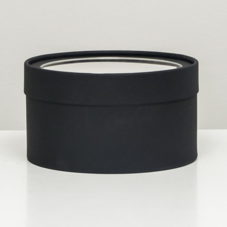 Gift box "Black" black, hooked with a window, 18 x 10 cm-1