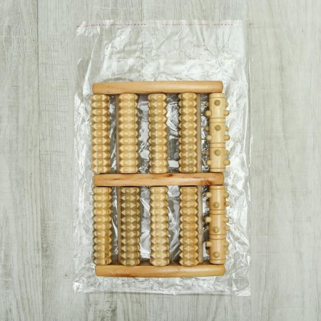 Massage "Drums", 5 rows with spikes, 27 × 19 × 5 cm, wooden-5