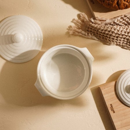 Sl -resistant ceramics pan Sl Home "Santorini", 750 ml, 19 × 16 × 7.5 cm, white color-9